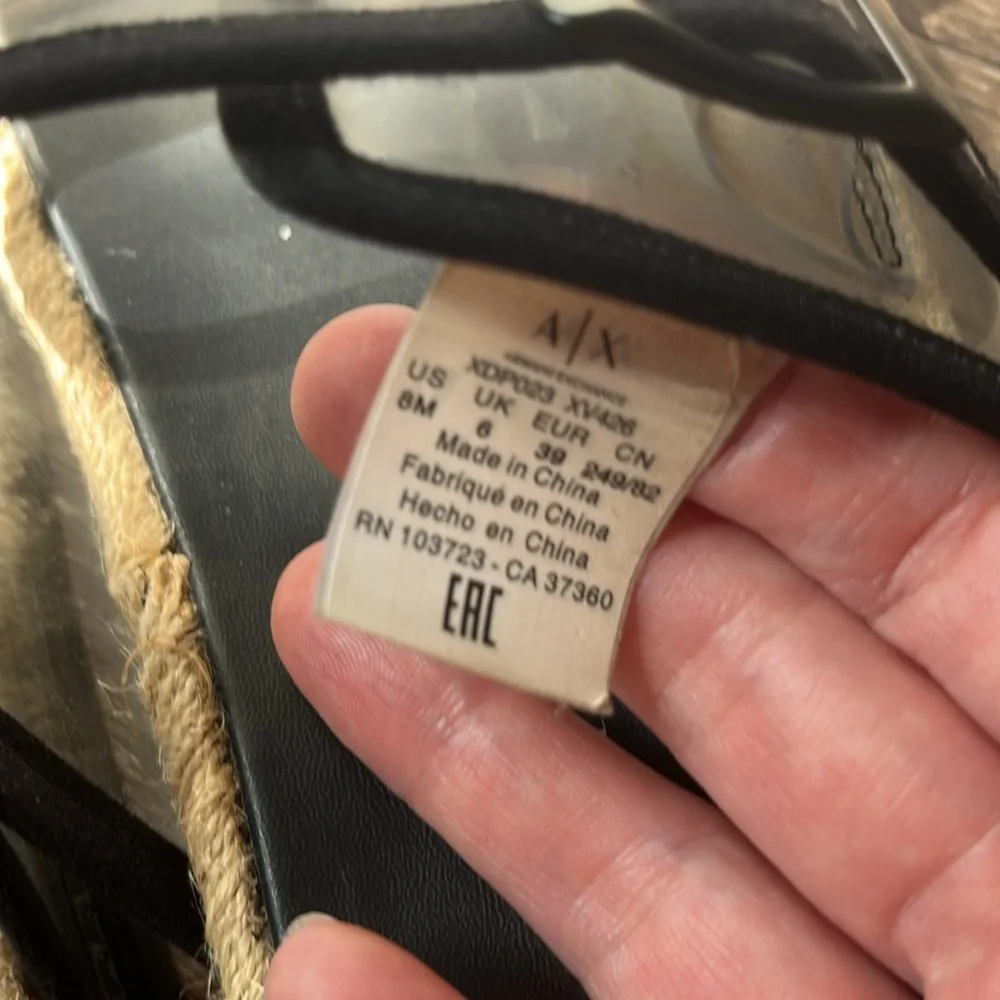 A|X Armani ExchangeClear 2-Strap Slide Espadrille Sandal/ Size EU 39 - Picture 10 of 13
